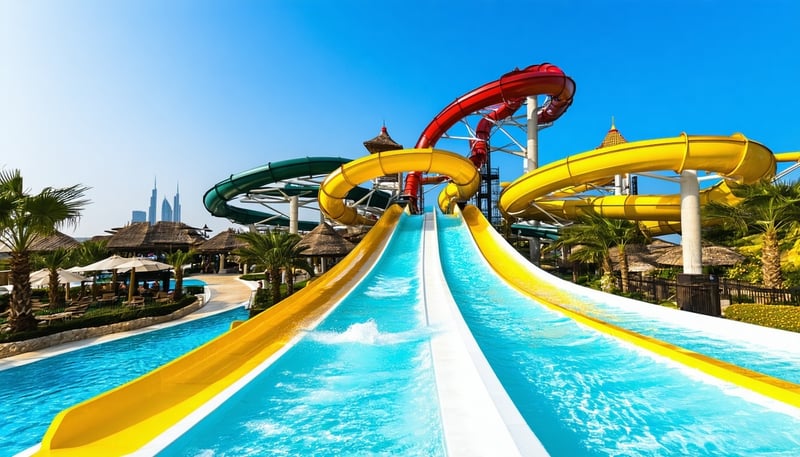 Aquaventure World Dubai waterpark with slides and attractions Aquaventure World Dubai waterpark with slides and attractions